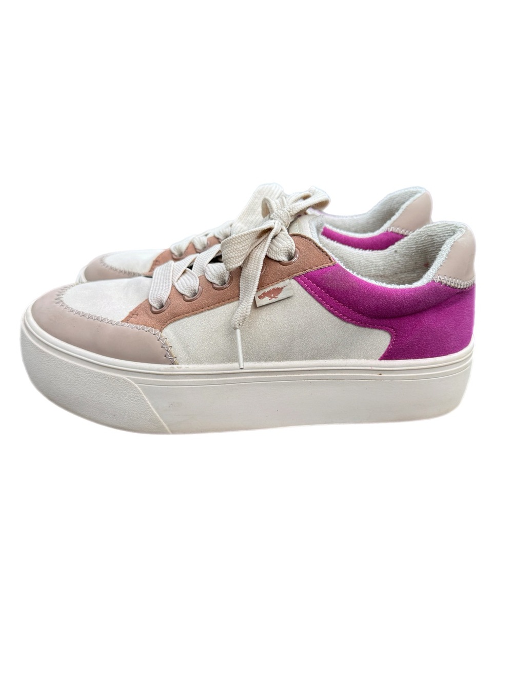 Rocket Dog Women's Flame Platform Sneakers Color Block Cream Pink Casual Sz 8.5
